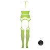 Ouch! Glow Ensemble Bustier Dos nu et Porte-Jarretelles 2 Pièces Vert Fluo